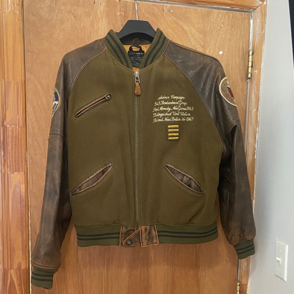 Avirex varsity vintage 1988 vintage Men's Brown Leather Bomber Jacket